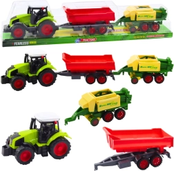 Tractor infantil con remolque y empacadora de heno – set de granja