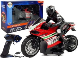Moto deportiva RC 2.4 GHz, alcance 35 m, roja