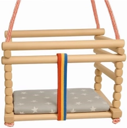 Columpio infantil de haya BABY MIX natural con cojín