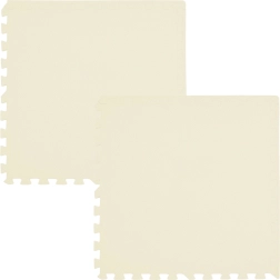 Alfombra de espuma HUMBI 120 × 60 cm, grandes rompecabezas impermeables, color crema, 2 uds