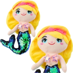 Sirena de peluche con cola brillante de lentejuelas 30 cm