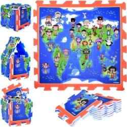 Puzzle de espuma Niños del mundo – alfombra educativa para jugar 93 × 93 cm