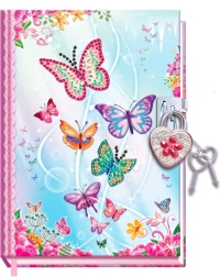 Diario con candado de mariposas