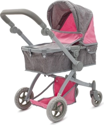 Cochecito para muñecas 2 en 1 Baby Mix Sophie rosa-gris