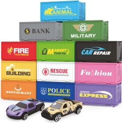 Ciudad de contenedores con 6 contenedores