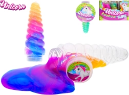 Cuerno de unicornio con slime arcoíris 13,5 cm