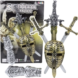 Set de caballero con máscara y espadas