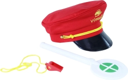 Set de jefe de estación con silbato y señal de salida
