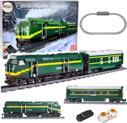 Set de tren RC eléctrico con vagones y vías, 2086 piezas