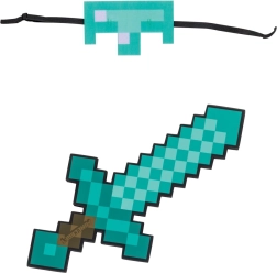 Set de disfraz de Minecraft: máscara y espada de diamante de espuma Steve