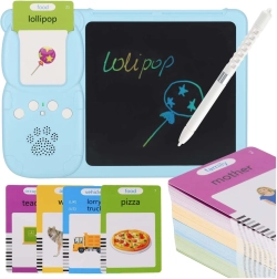 Lector interactivo con tarjetas y cuaderno LCD 2 en 1 – azul