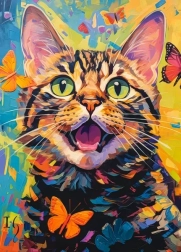Puzzle de gatito feliz de 260 piezas