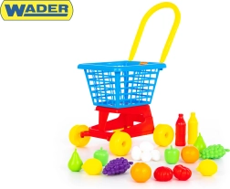 Carrito de compras con alimentos
