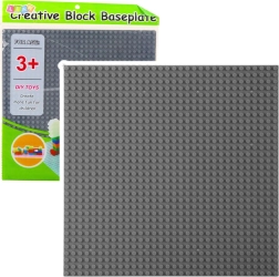 Placa de construcción gris para bloques de construcción de 25,5 x 25,5 cm