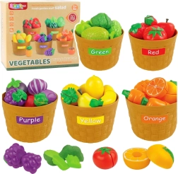 Juego educativo de clasificación de verduras y frutas para cortar, 34 piezas