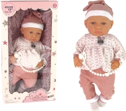Muñeco bebé realista de 46 cm con ropa azul y chupete