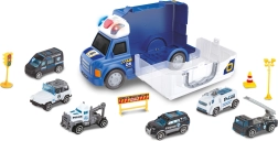 Coche de policía con efectos y 6 coches pequeños