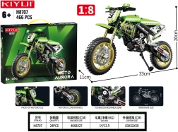Kit de construcción motocicleta verde 466 piezas