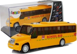 Autobús escolar con motor de retrofricción (pull-back), luces, sonidos y puertas abatibles
