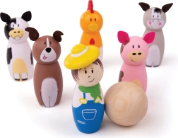 Boliches de madera granja de Bigjigs Toys