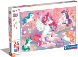 Maxi puzzle de 24 piezas de unicornios alegres CLEMENTONI