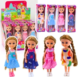 Mini muñeca con pelo largo en vestido 15 cm