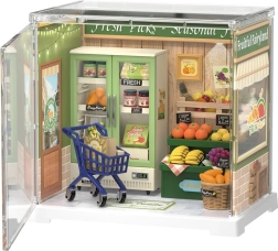 RoboTime miniatura de madera 3D – tienda de frutas y verduras