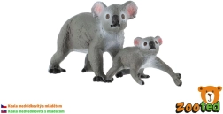 Figura de koala con cría Zooted de 13 cm - 1 unidad