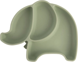 Plato infantil de silicona dividido con forma de elefante, verde 23,5 × 19 × 3,5 cm