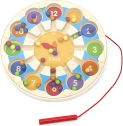 Juego magnético de madera Reloj laberinto Viga
