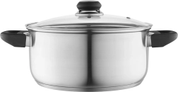 Altom Design olla de acero inoxidable emilio 4,2 l, 24 cm con tapa de vidrio