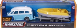 Set de juego Teamsterz caravana con remolque y barco