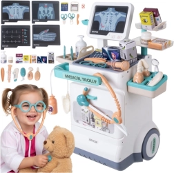 Estación médica infantil con carro con EKG y RTG, 26 piezas