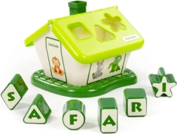 Casita encajable Safari para aprender formas y letras – verde