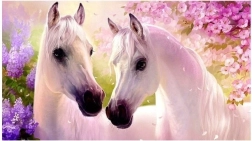 Pintura con diamantes – caballos enamorados 30x40 cm NORIMPEX