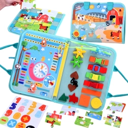 Libro sensorial Montessori con actividades para niños