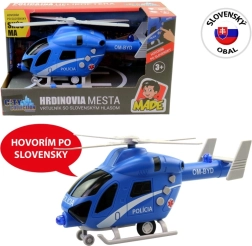 Helicóptero de policía de fricción con luz y sonido 20 cm MaDe