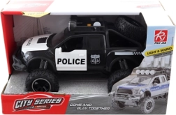 Coche de policía con pilas y mecanismo de inercia