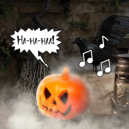 Farolillo de calabaza de Halloween con efecto de sonido y LED