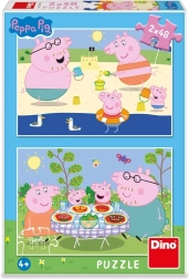 Puzzle Peppa Pig de vacaciones 2×48 piezas
