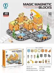 Set de construcción magnético Obra en construcción de 48 piezas