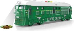 Tren de inercia con efectos de luz y sonido con proyección – verde 33 cm