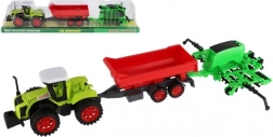 Tractor con remolque y puertas para niños