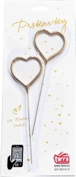 Bengalas con forma de corazón doradas 16,5 cm