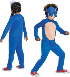 Disfraz infantil de SONIC the Hedgehog con máscara 7–8 años (altura 127–136 cm)