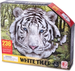 Puzzle de contorno tigre blanco, 236 piezas