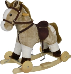 Caballo balancín Chipolino con ruedas beige