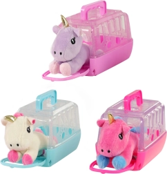 Casita portátil con unicornio de peluche
