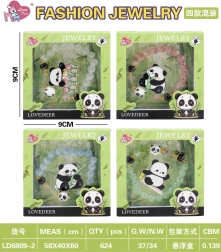 Set de joyas infantil con panda – pulsera azul