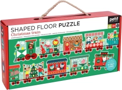 Petit Collage puzzle de suelo tren navideño